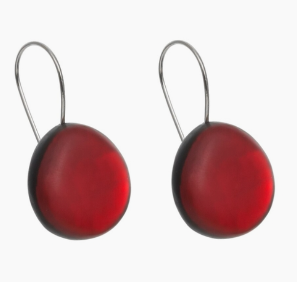 Origin Medium Round Earring-Red