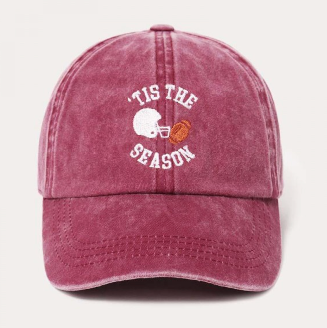 Tis The Season Baseball Cap-Burgundy
