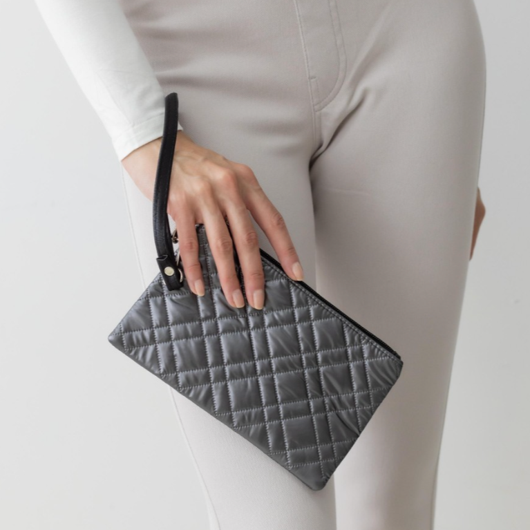 Quilt Pattern Wristlet-Hematite