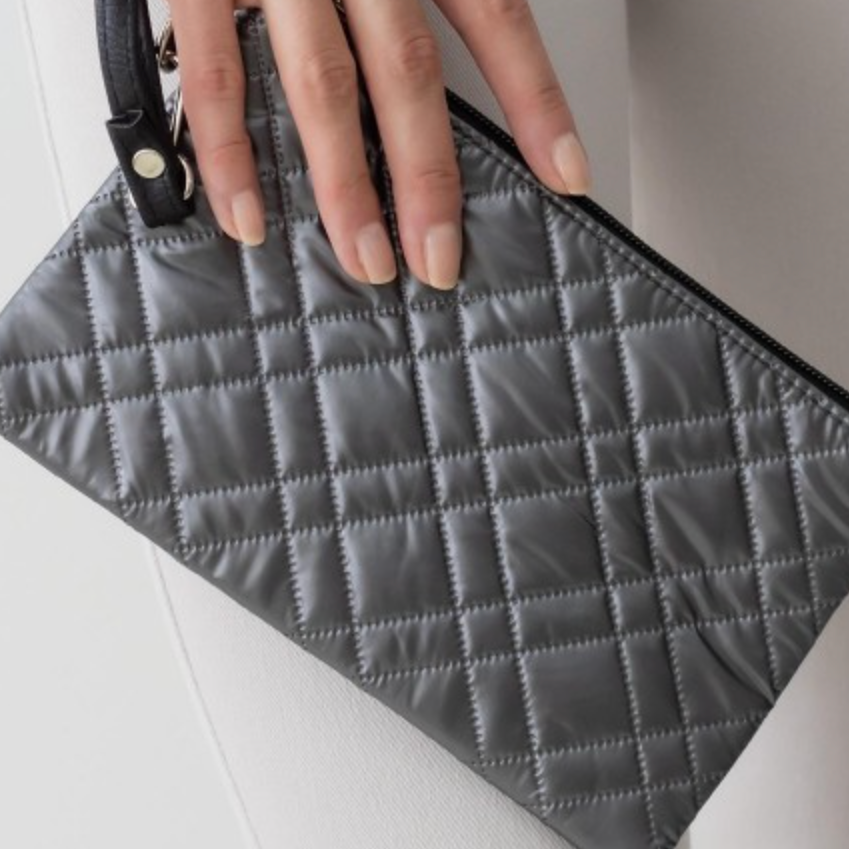 Quilt Pattern Wristlet-Hematite