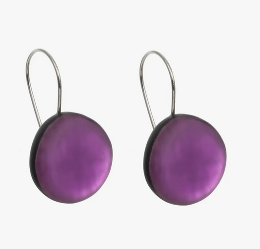 Origin Medium Round Resin Earrings-Violet