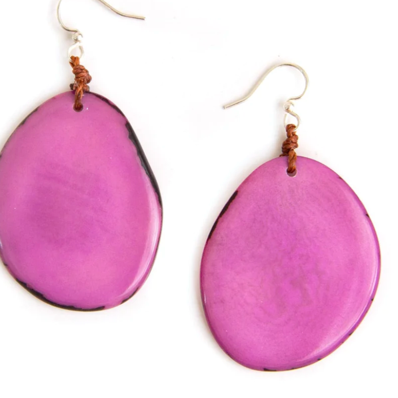 Tagua Amigas Earrings-Violet