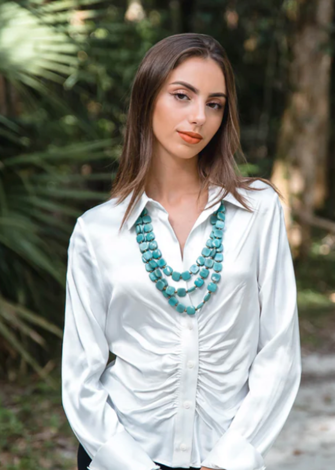 Tagua Erica Necklace-Celeste
