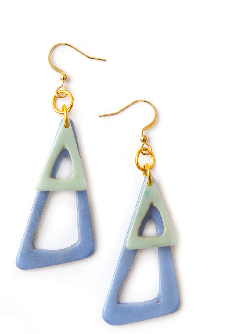 Tagua Malia Earrings-Celeste