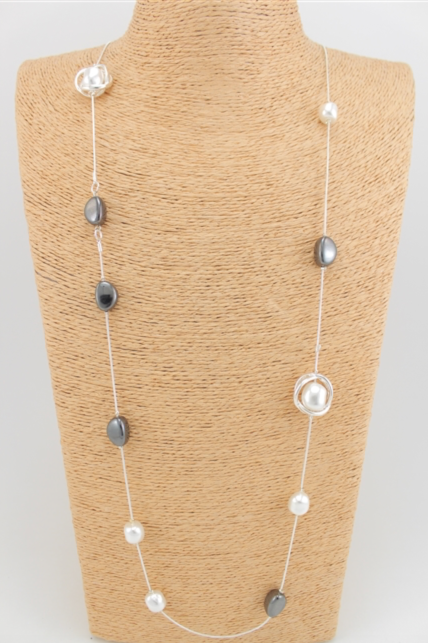 Long Mixed Media Necklace