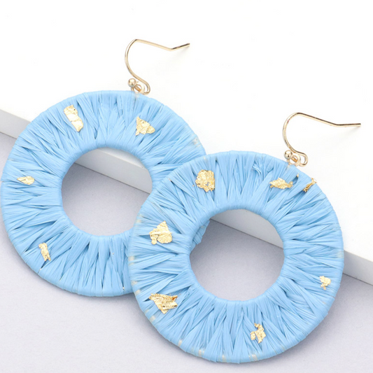 Raffia Wrapped  Earrings