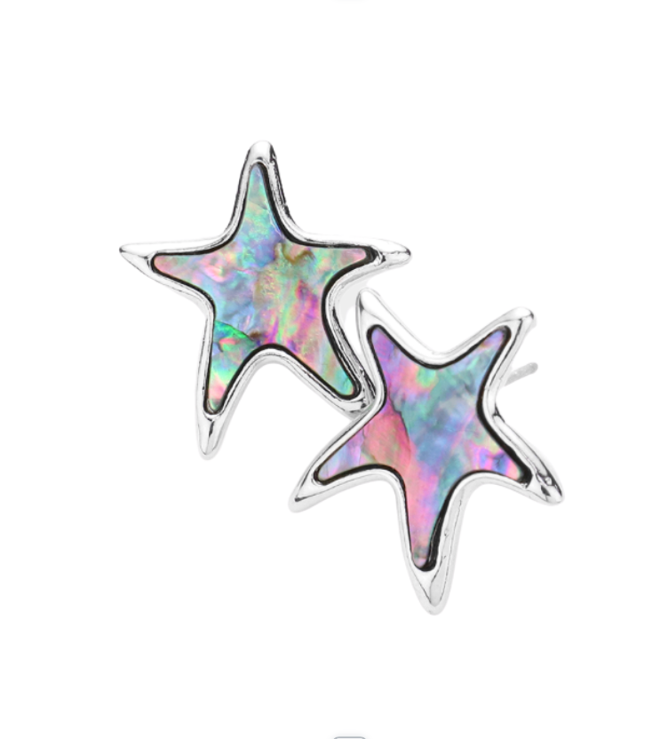 Abalone Starfish Stud Earrings