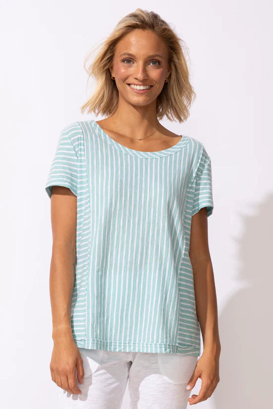 Escape Santa Barbara Stripe Cap Sleeve Tee