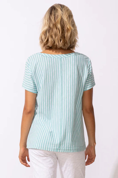 Escape Santa Barbara Stripe Cap Sleeve Tee