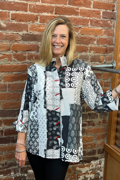 Shana Printed Piano Button Shirt Jacket