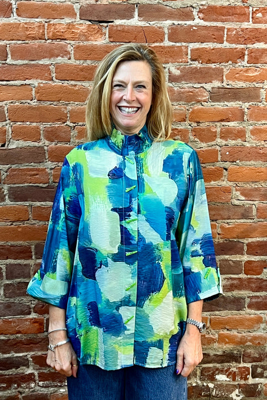 Shana Printed Piano Button Shirt Jacket