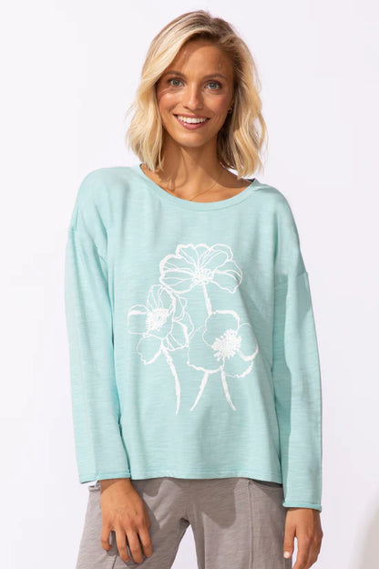 Escape Sketched Blooms Pullover