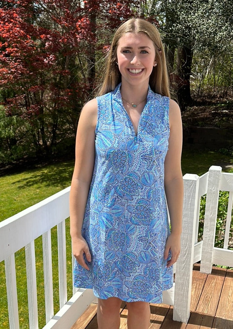 Beachtime Sleeveless 1/4 Zip Dress-50% OFF