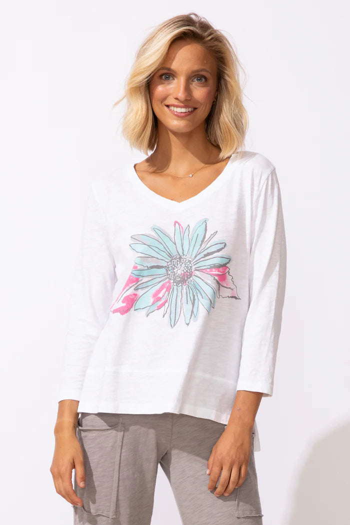 Escape Impressionist Sunflower Hi-Lo Tee