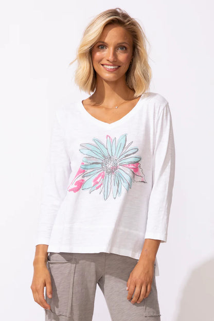 Escape Impressionist Sunflower Hi-Lo Tee