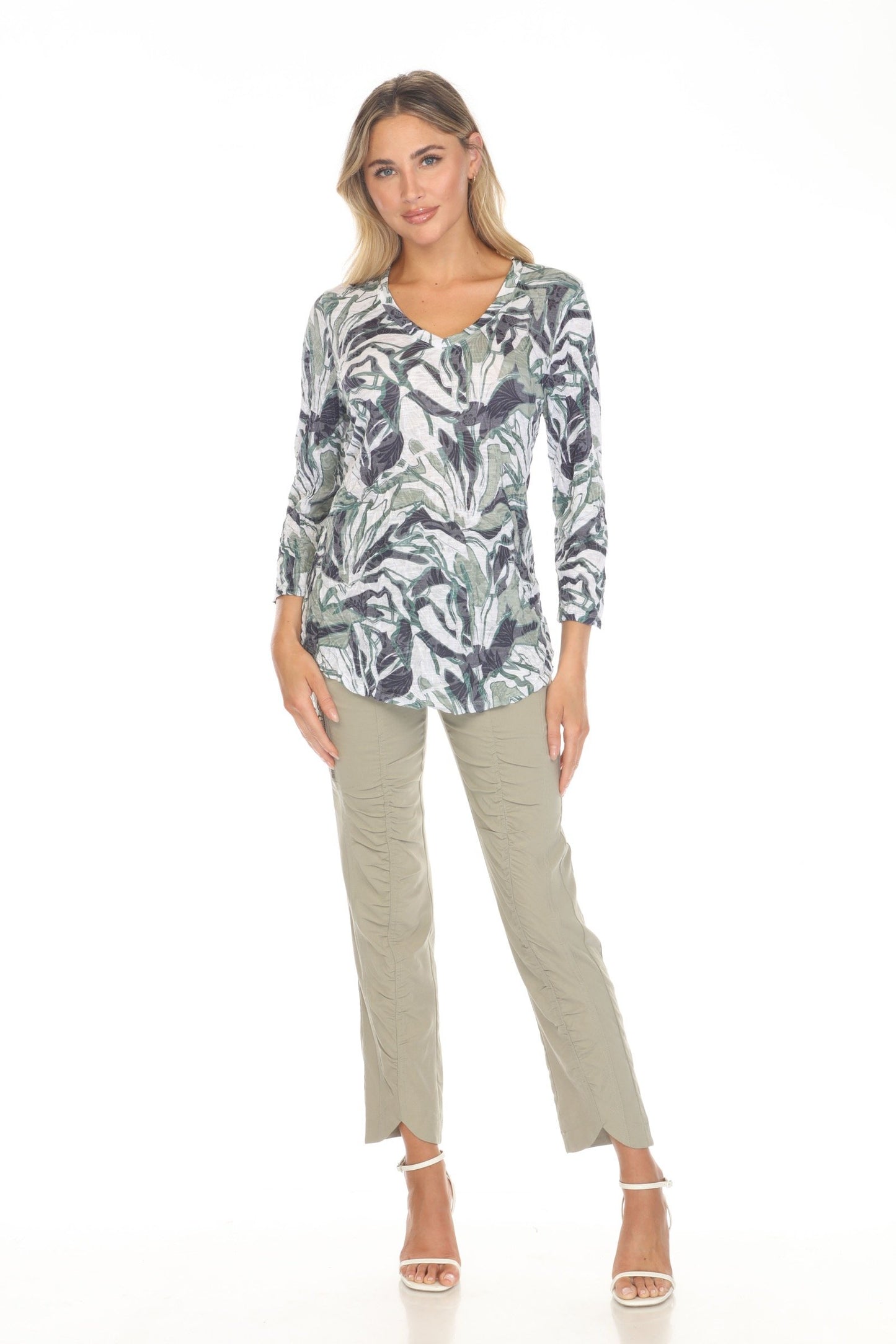 Carine Forest Veil V-Neck Top