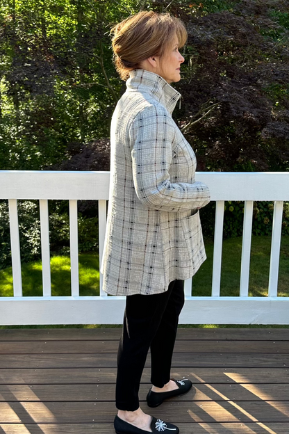 Habitat Speckle Knit Plaid Swing Jacket