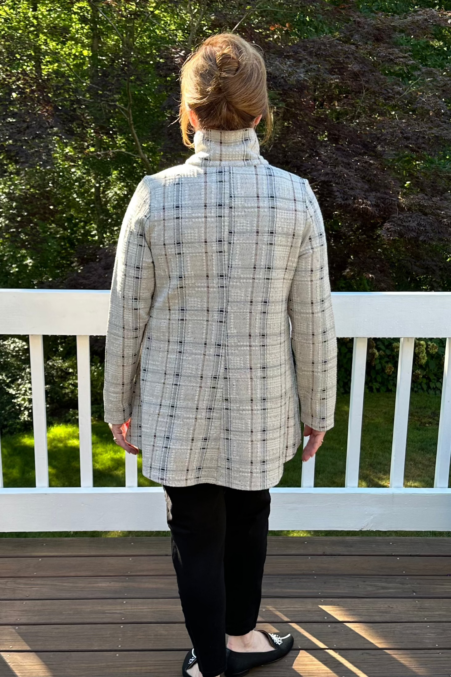 Habitat Speckle Knit Plaid Swing Jacket