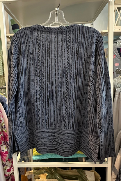 Escape Stripe Cotton Slub Easy Tee-NEW
