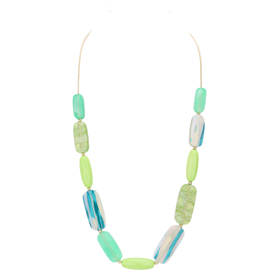 Chunky Bead Long Resin Necklace