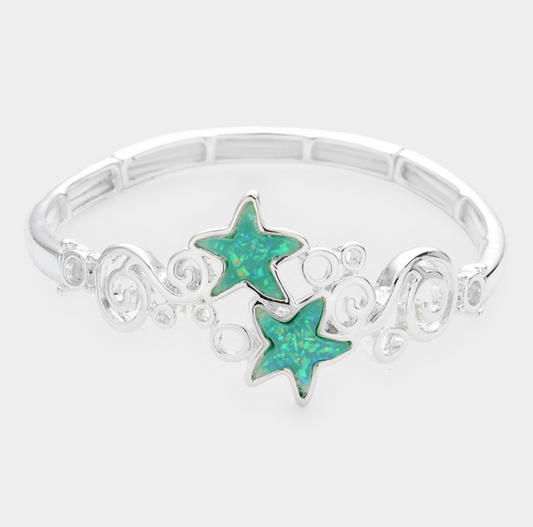 Glitter Starfish Stretch Bracelet