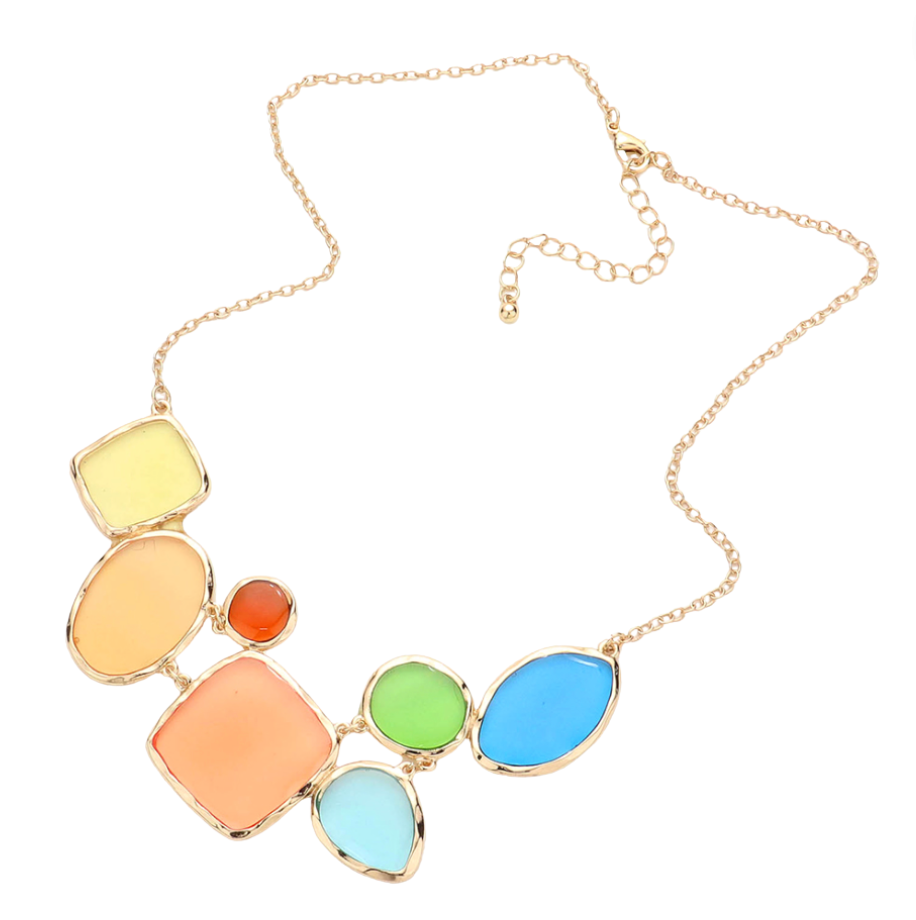 Geometric Lucite Link Necklace