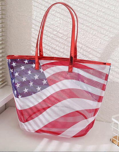 American Flag Beach Totel Bag