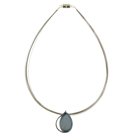 Origin Oval Pendant Necklace-Light Blue