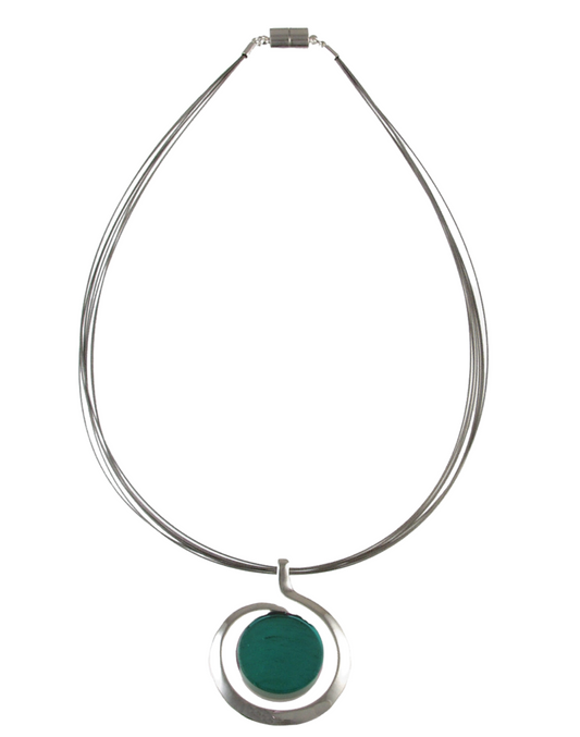 Origin Resin Swirl Necklace-Turquoise