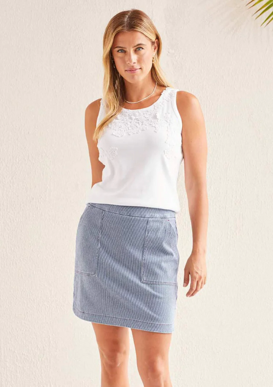 Tribal Pull-on Skort With Contrast Stitching