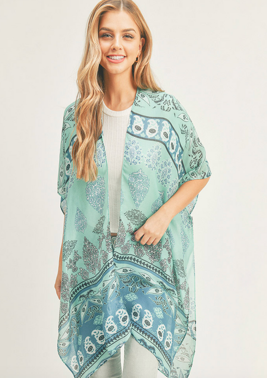 Patterned Kimono/Beach Cover-Up