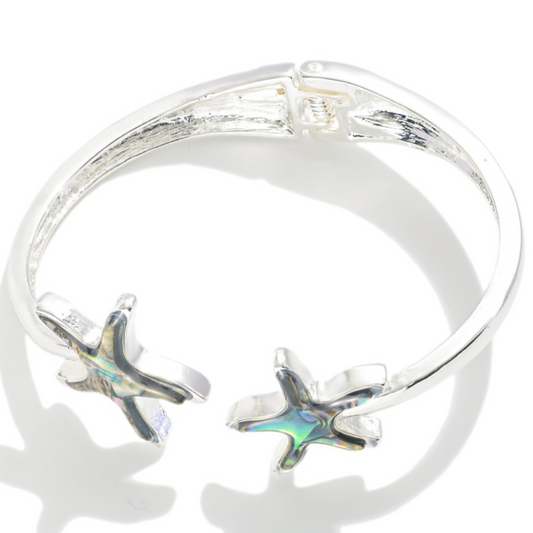 Abalone Starfish Hinged Bracelet