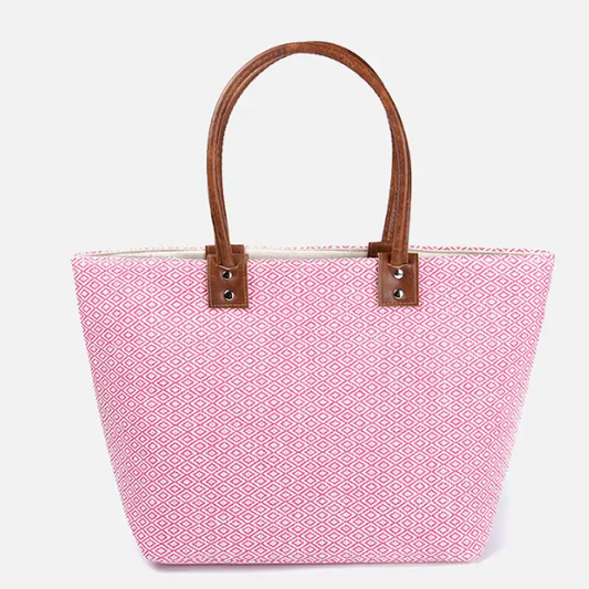Angelica Small Aztec Straw Tote