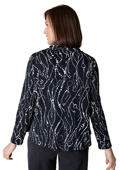 Habitat Cozy Rib/Wavy Dots Swing Turtleneck-NEW!