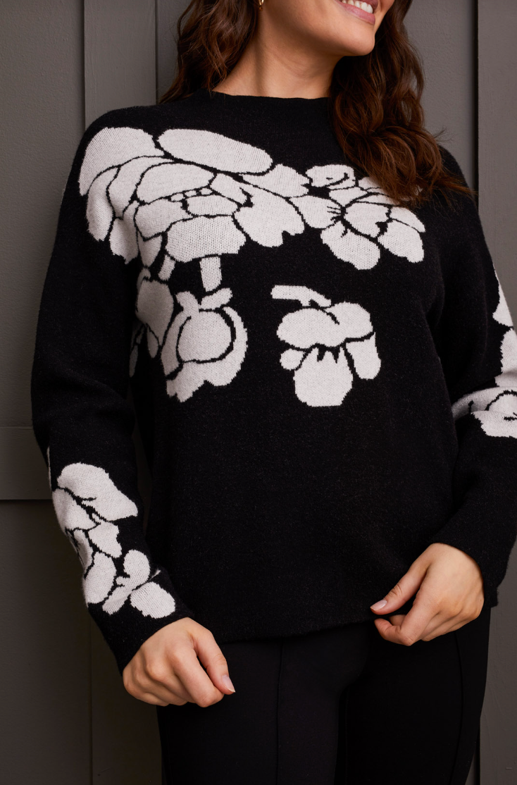 Tribal Long Sleeve Funnel Neck Sweater