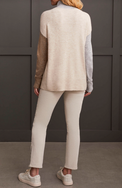 Tribal Mock Neck Color Block Sweater