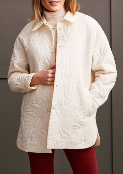 Tribal Quilted Snap Front Shacket