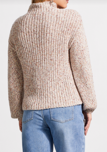 Tribal Oversize Funnel Neck Sweater