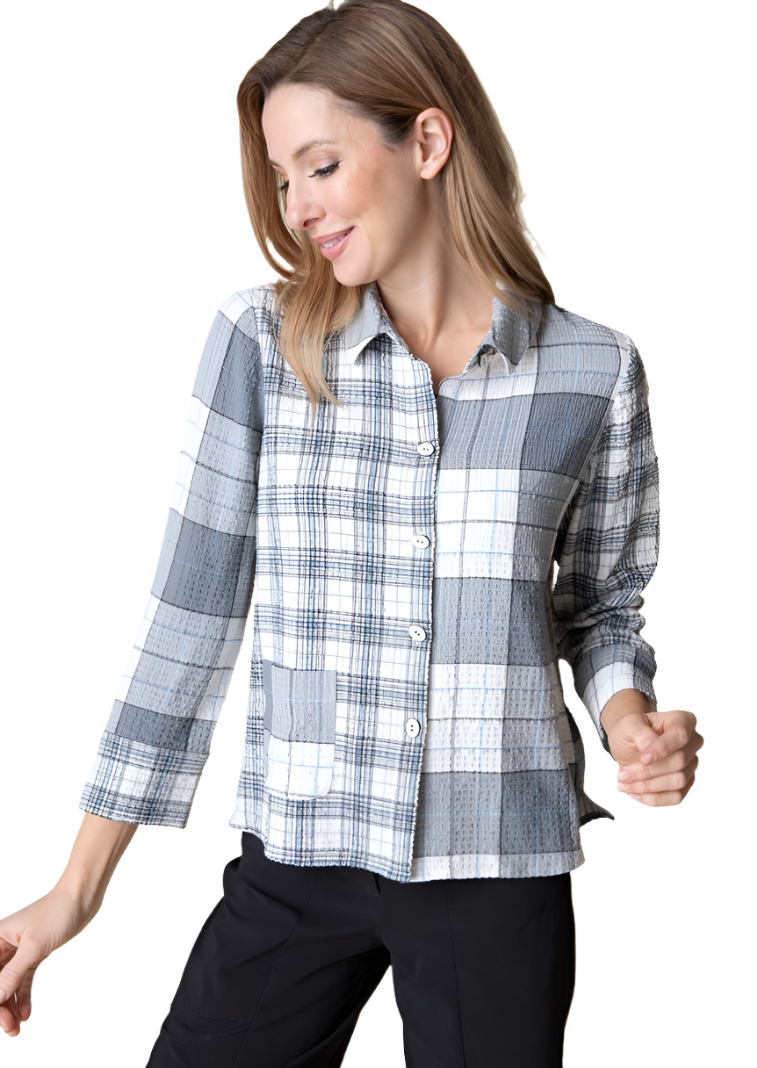 Habitat Girl Gone Plaid Mixed Print Shirt