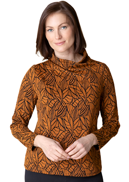 Habitat Falling Leaves Jacquard Wrap Neck Top