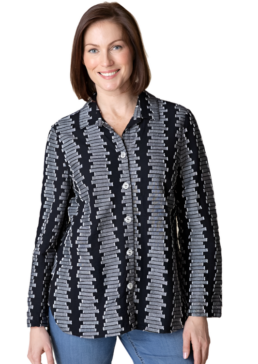 Habitat Embroidered Cotton Wrap Around Shirt-NEW!