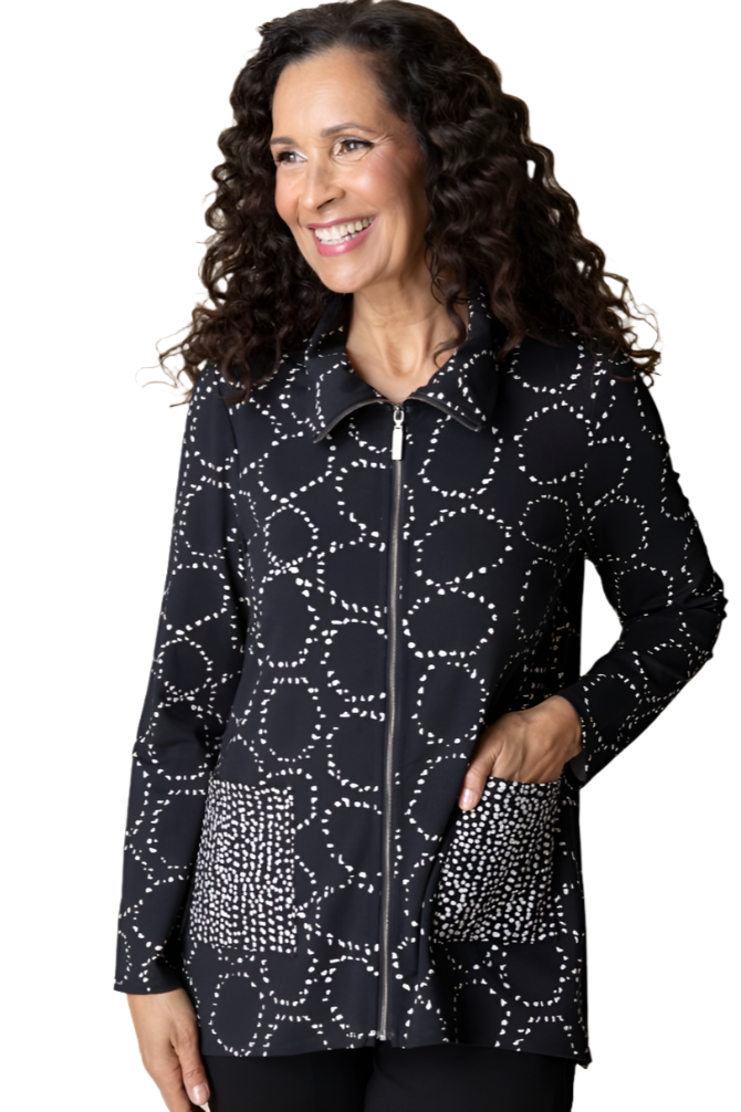 Habitat Core Travel Knit Circles Zip Front Jacket