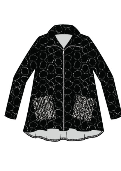 Habitat Core Travel Knit Circles Zip Front Jacket