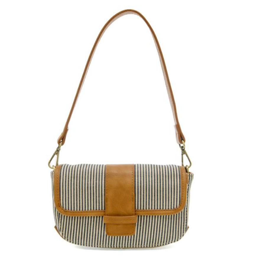 Denim Pinstripe Canvas Convertible Crossbody