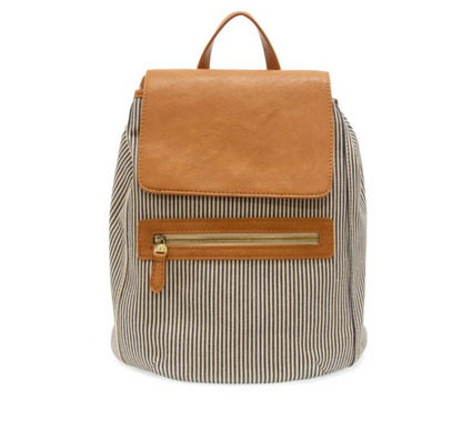 Denim Pinstripe Canvas Backpack