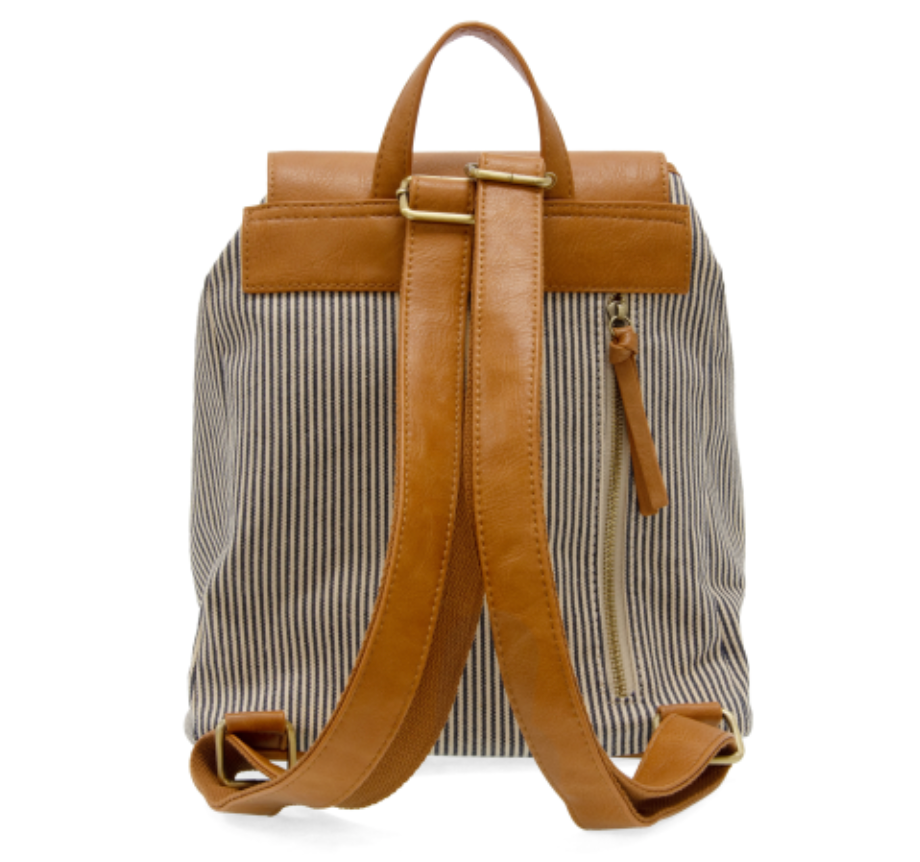 Denim Pinstripe Canvas Backpack