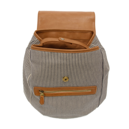 Denim Pinstripe Canvas Backpack