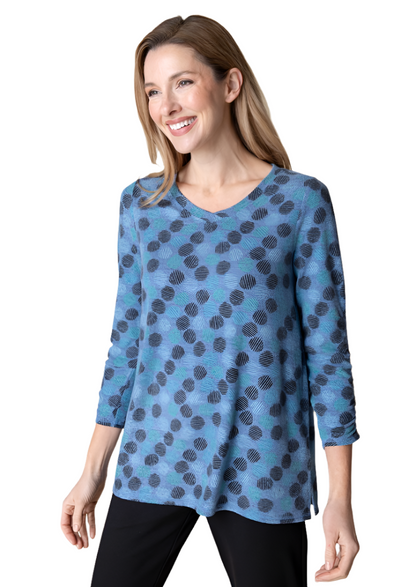 Habitat Fleece Ruched Sleeve V-Neck Top