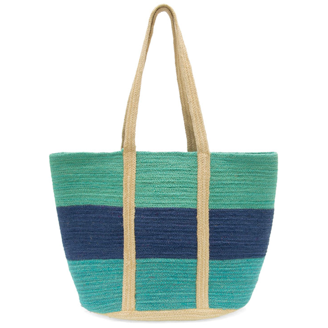 Colorblock Jute Tote