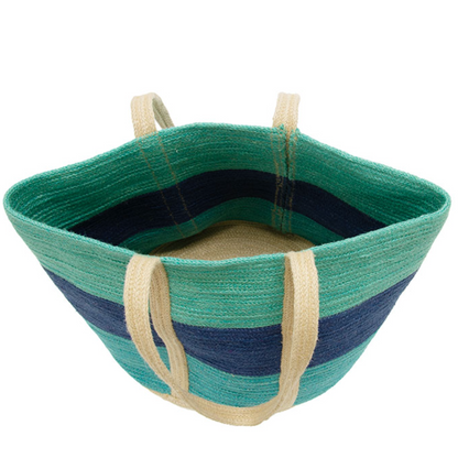 Colorblock Jute Tote